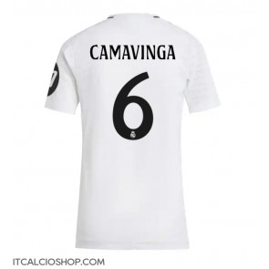 Real Madrid Eduardo Camavinga #6 Prima Maglia Femmina 2024-25 Manica Corta